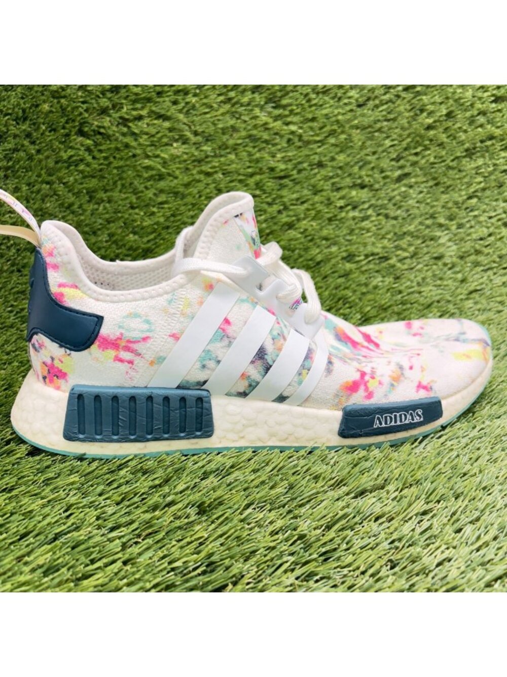 Adidas NMD_R1 Watercolor Tie-Dye Mens Size 10.5 White Pink Running Shoes Sneaker